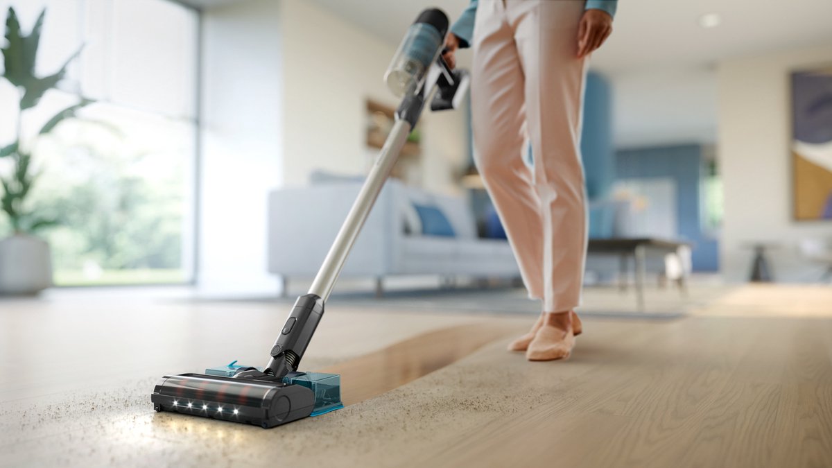 Philips Steelstofzuiger Met Dweilfunctie XC3131/01 - Draadloos - Zuigmond met LED verlichting - Zonder Zak - Handstofzuiger - Alle Vloertypen - Matzwart — afbeelding 4