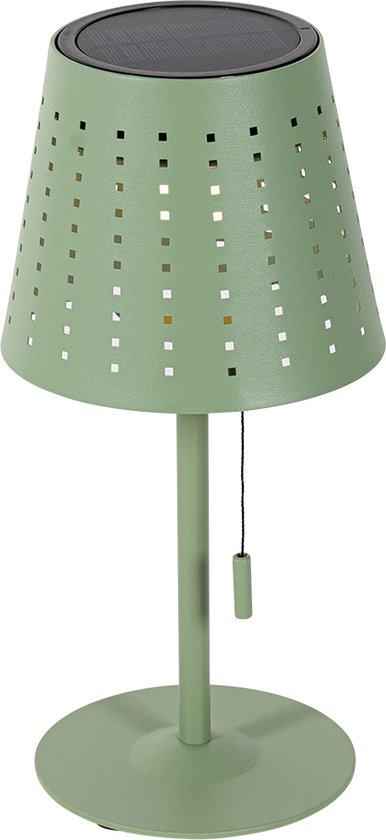 QAZQA ferre - Lampe de table LED Design à intensité variable avec variateur et Solar | Énergie solaire - 1 lumière - H 30 cm - Vert - Éclairage extérieur