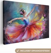Canvas Schilderij Schilderij - Olieverf - Dans - Ballerina - 60x40 cm - Wanddecoratie