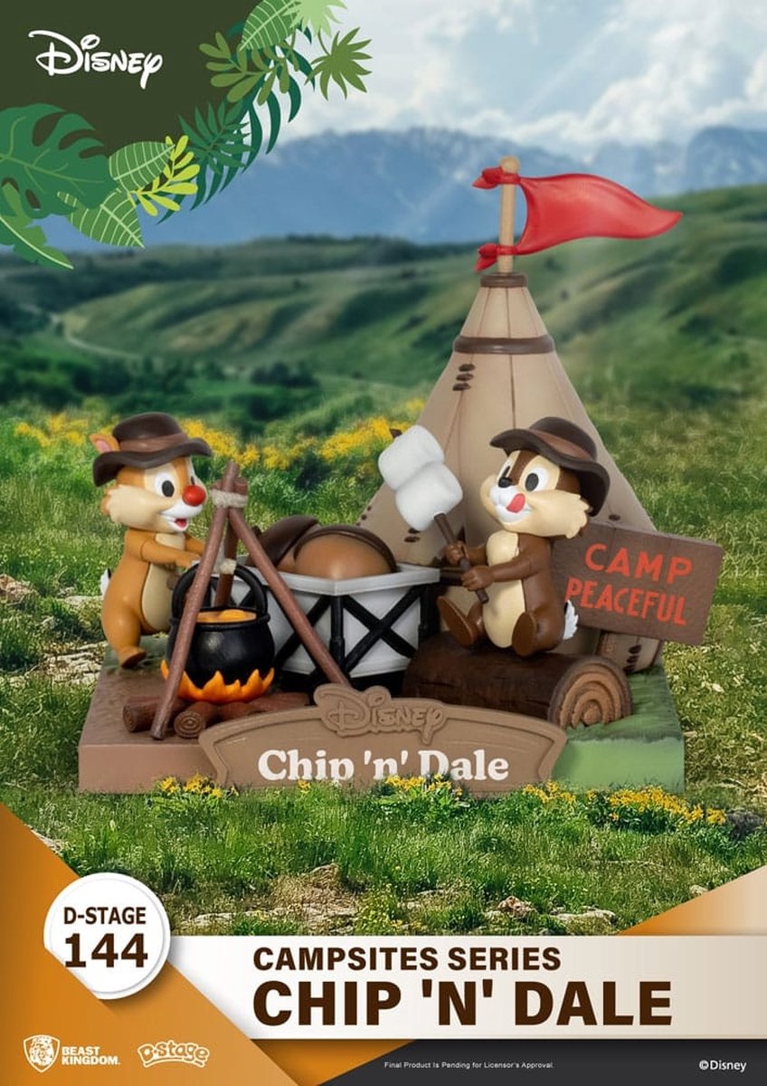 Beast Kingdom Toys Disney D-Stage Campsite Series PVC Diorama Chip & Dale 10 cm Dioramas