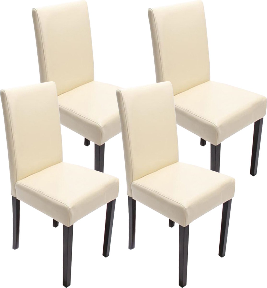Cosmo Casa Gestoffeerde Stoel - Elegante Zitgelegenheid - Comfortabel en Duurzaam - Set van 4 - Crème