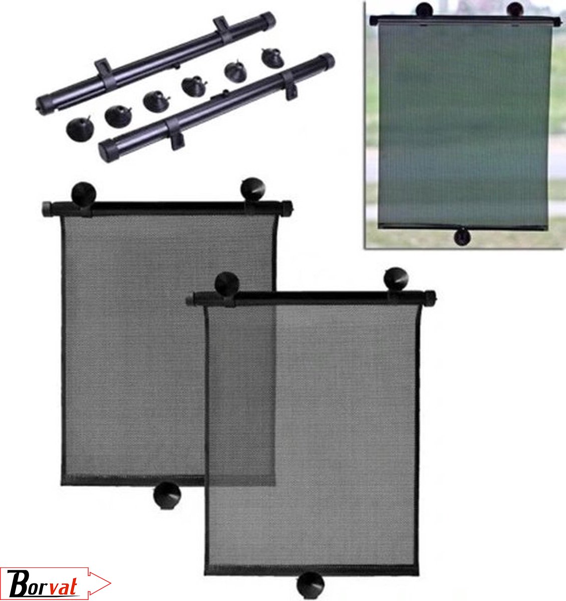 Pare-soleil rétractable pour pare-brise de voiture, rideau en PVC, stores  enrouleurs, pare-soleil avant