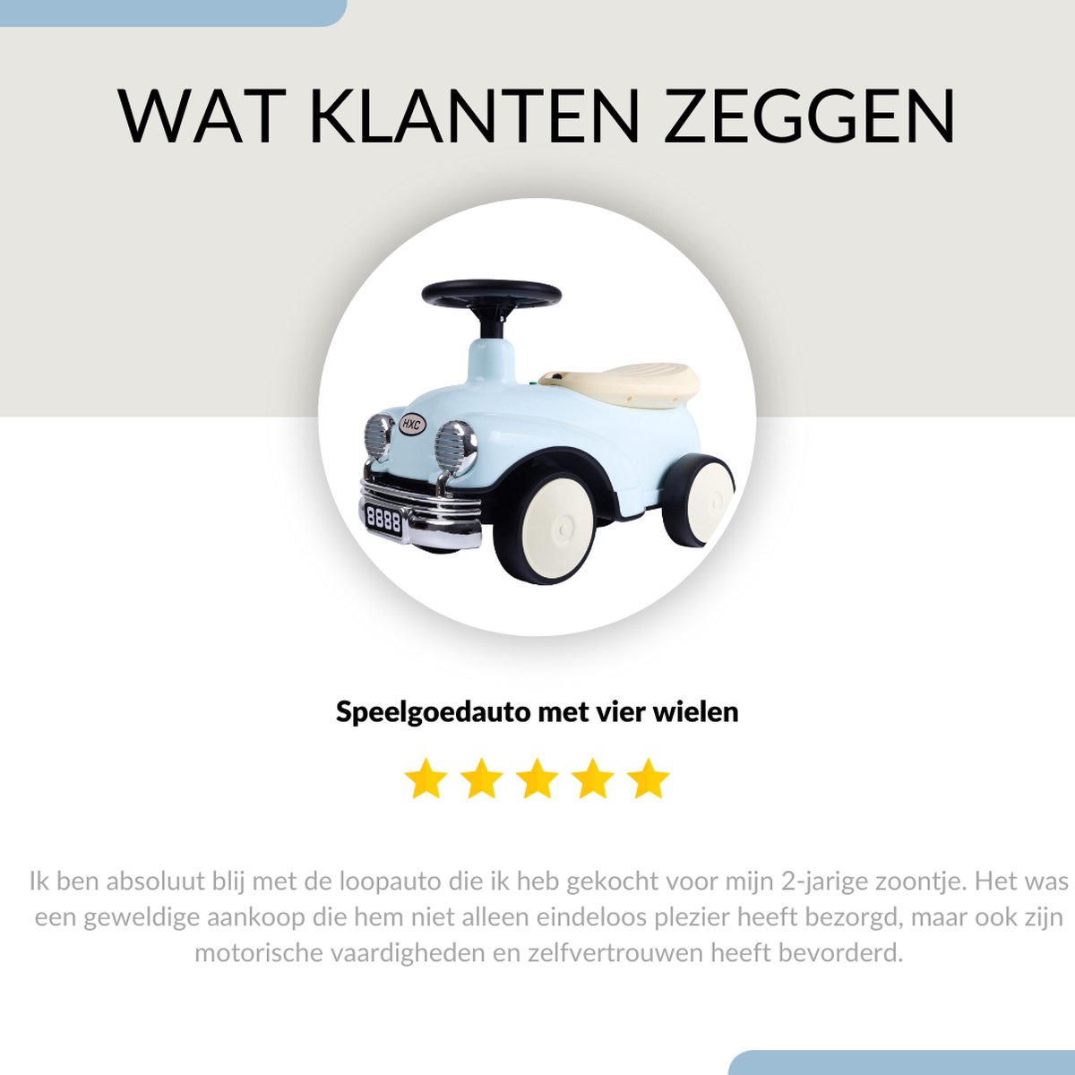 Buxibo Retro Loopauto | Loopwagen voor Jongens & Meisjes | 1-3 jaar | Veilig | Stimuleert Motorische Vaardigheden | Blauw - 58x29x38cm — afbeelding 12