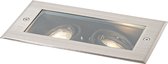 QAZQA oneon - Moderne Grondspot - 2 lichts - L 23.5 cm - Staal - Buitenverlichting