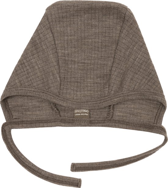Smallstuff Laine mérinos - Chapeau nœud en laine avec ficelles - Laine mélangée marron - 44, 48, 56 et 62/ 68 - Danish Design