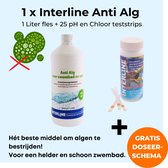 Interline Anti Alg 1 liter - Inclusief 25 pH & Chloor teststrips - Anti Alg voor zwembad - Algenbestrijding - Inclusief Anti Alg doseerschema