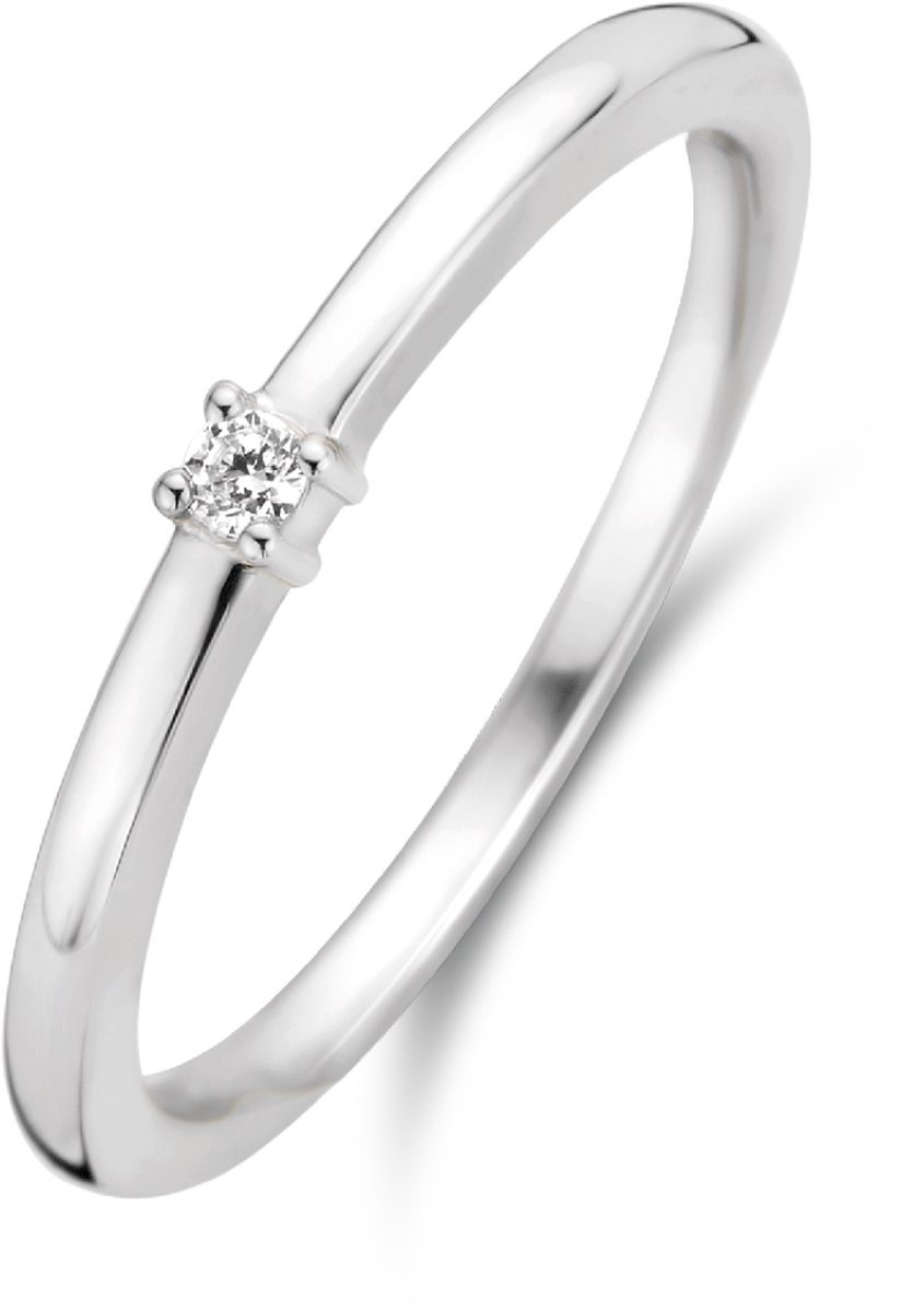 TI SENTO Dames Ring - 925 zilver - Zirconia wit - Maat 16.50 mm / maat 52 - 12210ZI