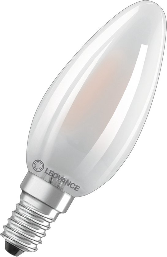 Ledvance Classic LED E14 Kaars Filament Mat 4W 470lm - 827 Zeer Warm Wit | Vervangt 40W