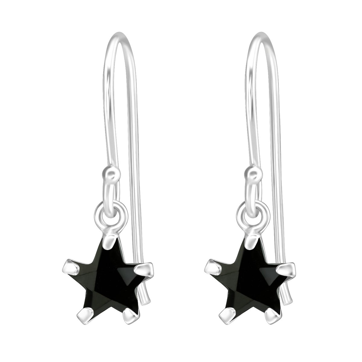 Montebello Oorbellen Begum Star - 925 Zilver E-Coating - ∅6mm - 17mm