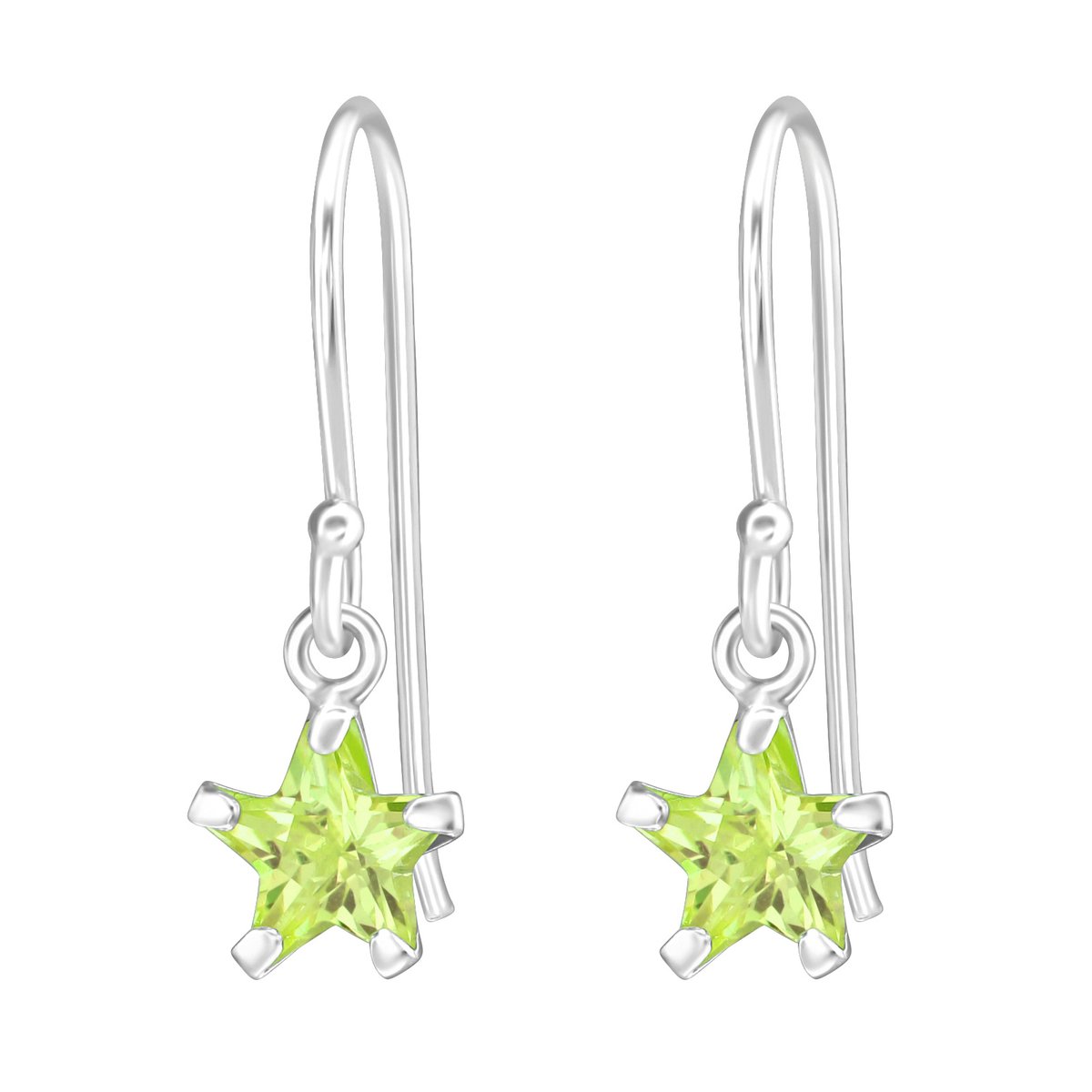 Montebello Oorbellen Begum Star - 925 Zilver E-Coating - ∅6mm - 17mm