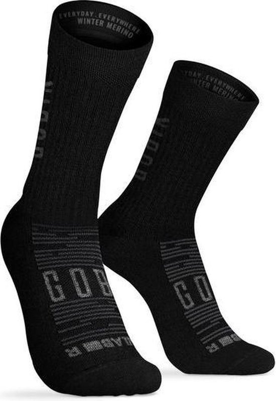 Gobik Fietssokken Winter Merino Zwart L/XL (43-46)