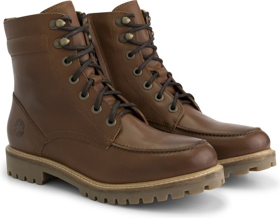 Boots homme Travelin' Rogaland - Chaussures à lacets en cuir - Cuir Cognac - Taille 41