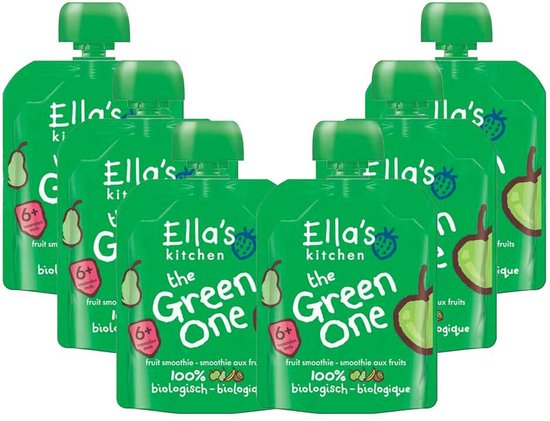 Ella's kitchen Knijpzakje Fruit Smoothie 6+ m Appel Peer Banaan Kiwi 90 gr - 6x 90 gr - Voordeelverpakking van Merkloos — afbeelding 4