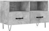 vidaXL - Tv-meubel - 80x36x50 - cm - bewerkt - hout - betongrijs
