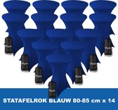 Statafelrok Blauw x 14 – ∅ 80-85 x 110 cm - Statafelhoes met Draagtas - Luxe Extra Dikke Stretch Sta Tafelrok voor Statafel – Kras- en Kreukvrije Hoes