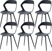 Set van 6 Stoelen - Eetkamerstoel - Eetkamerstoelen - 6 stuks - 6 stoelen - Zwart