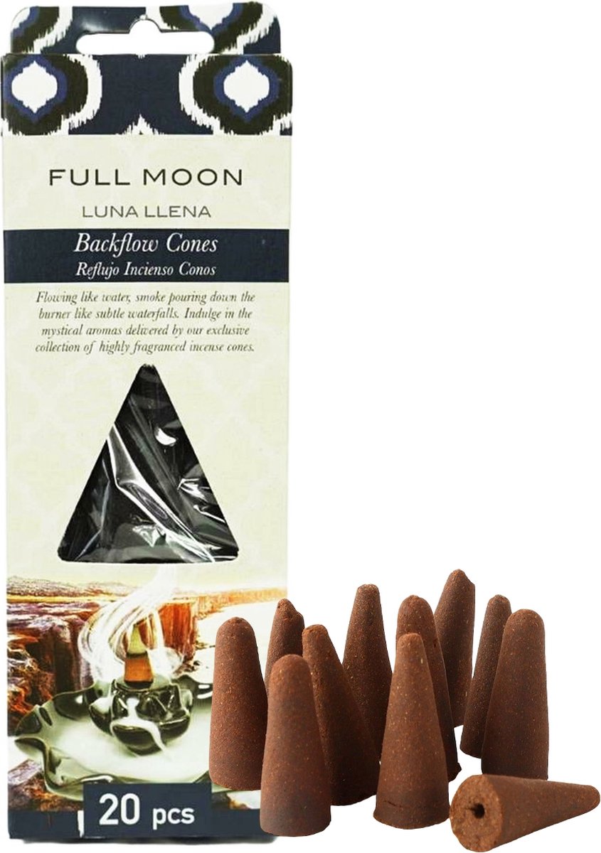 Backflow Wierookkegels Incense cones 20 stuks - Full Moon