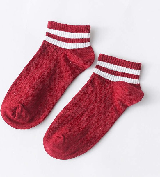 een paar lage Sokken Katoen-Enkel Dames Sportsokken-Anti Zweet-Lady Ankle Socks Unisex-Rood