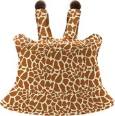 Bucket hat - Vissershoedje - Zonnehoed - Giraf met oortjes - 58 cm - Geel/bruin