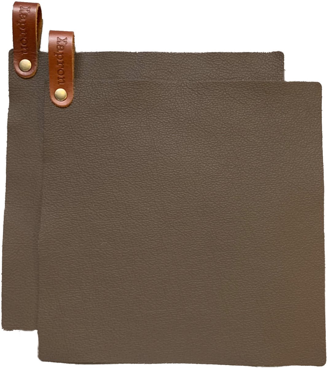 Xapron - Bovine Pannenlap Leer Set van 2 Stuks - Leer - Bruin -