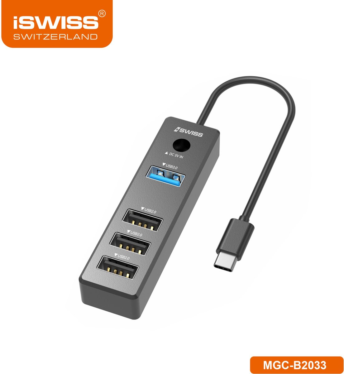 ISWISS 3 IN 1 USB HUB - 3 PORT USB