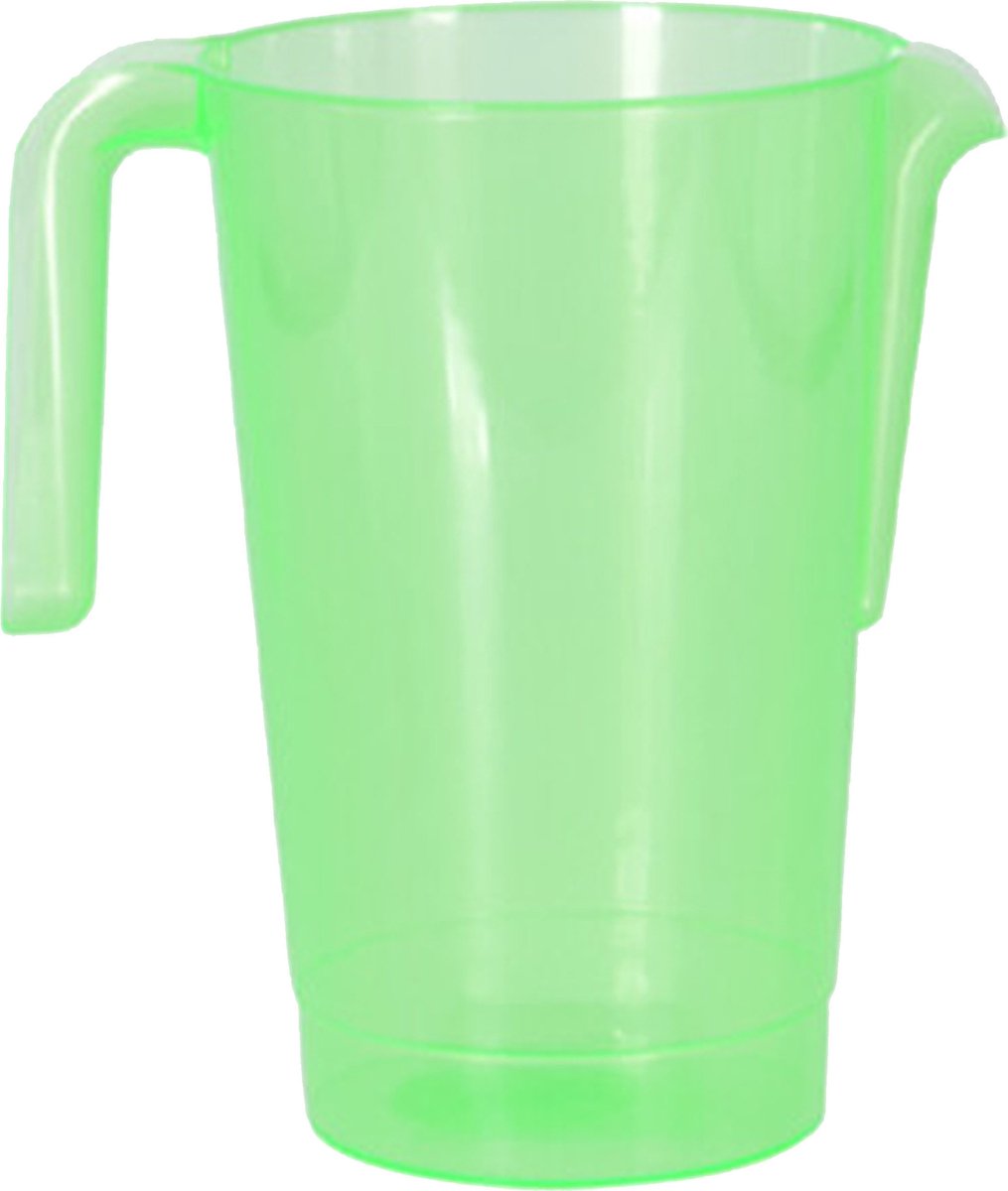 Excellent Houseware Schenkkan/waterkan - groen - 1500 ML - kunststof - 20 x 18 x 20,5 cm