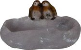 Cosy & Trendy Bain/Abreuvoir pour oiseaux - gris - plastique - D20 x W15 x H10 cm - abreuvoir pour oiseaux de jardin