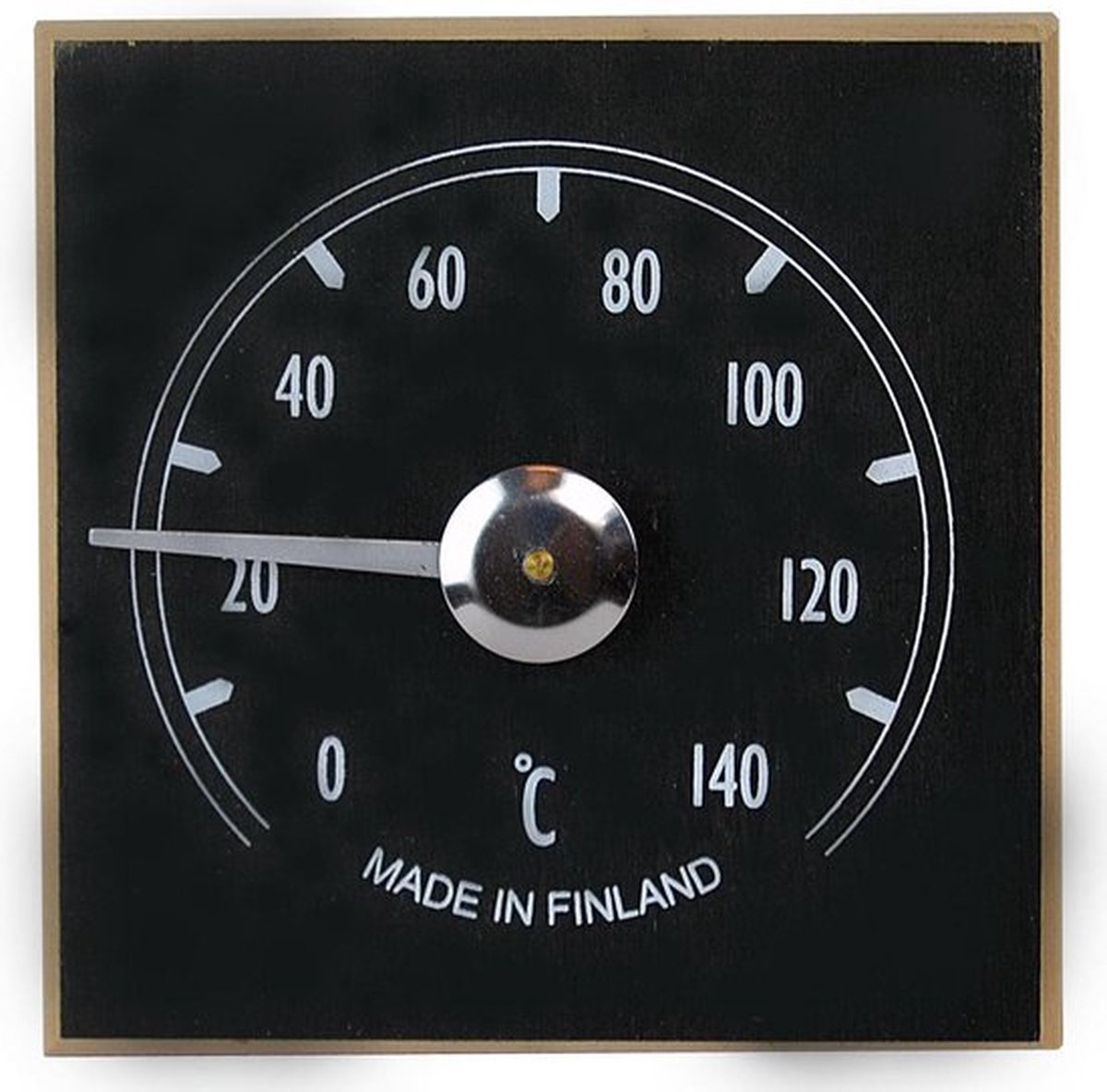 Saunia - Sauna thermometer hout - vierkant - zwart