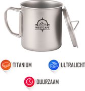 Titanium Beker – Mok - Enkelwandig - 400 ml – RVS – Kamperen - outdoor