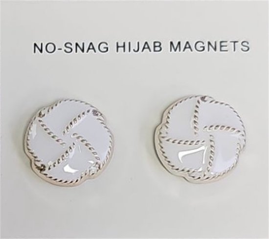Fako Bijoux® - 2x Magnetische Broche - Hoofddoek Magneet - Sjaal - Hijab Accessoires - Abaya - 18mm - 2 Stuks - Wit