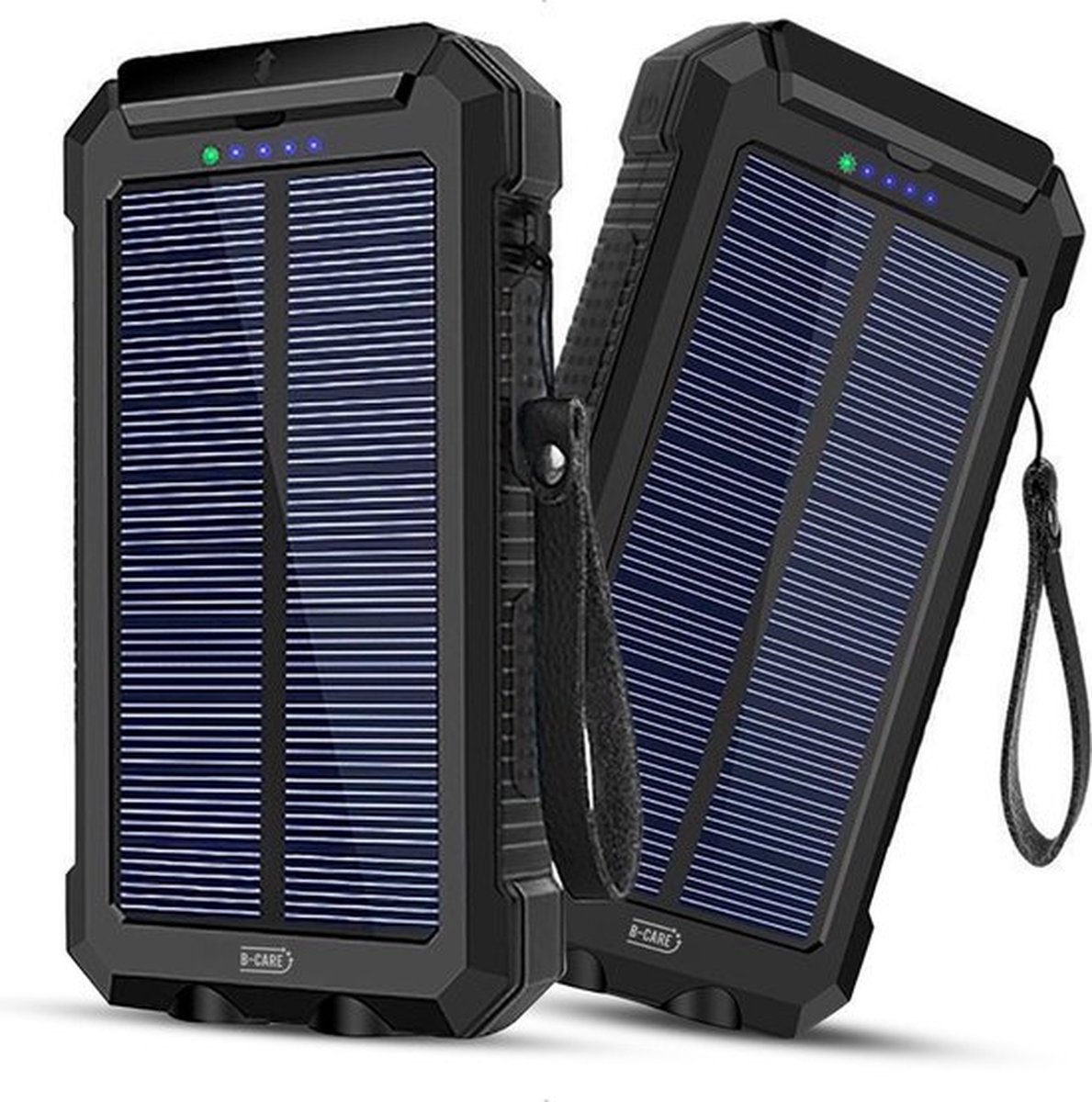 B-care Solar Powerbank 30000 mAh Charger - Zonne Energie - USB C - 2x USB - Geschikt Voor iPhone En Samsung
