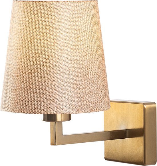 Verlichting - Wandlamp Lucia in Goud Creme Metaal - Afmetingen 18x24x30cm - Stijlvolle Verlichting voor Elke Ruimte