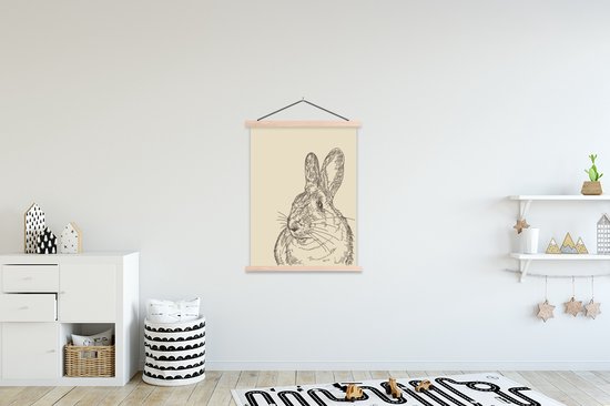 Illustration Vintage d & # 39; une affiche textielposter lapin lattes vierges