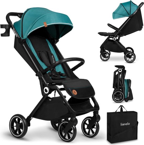 Cloe Opvouwbare lichtgewicht kinderwagen voor een kind van 0 tot 22kg Buggy met verstelbare rugleuning, slaapfunctie, 5-punts veiligheidsgordels, grote zwenkwielen, klamboe, waterdicht