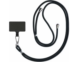 Smartphonica Telefoonkoord universeel - verstelbaar afneembaar koord voor mobiele telefoon - zwart .