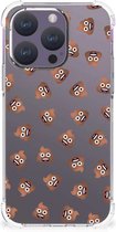 Doorzichtige Silicone Hoesje geschikt voor Geschikt voor iPhone 15 Pro Poep Emojis