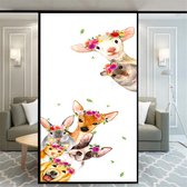 Raamfolie dieren - honden - kat - konijn - hert - schaap - hamster - 60 x 120 cm