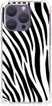 Hoesje Geschikt voor iPhone 15 Pro GSM Hoesje met doorzichtige rand Zebra