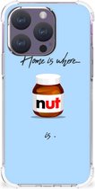 GSM Hoesje Geschikt voor iPhone 15 Pro Doorzichtige Silicone Hoesje met transparante rand Nut Home