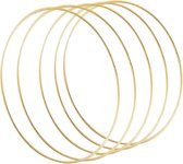 Metalen Bloemen Hoepels Goud - DIY Decoratie en Ambachtelijke Ringen voor Bruiloft en Muurhangers - Set van 5 - 50 cm
