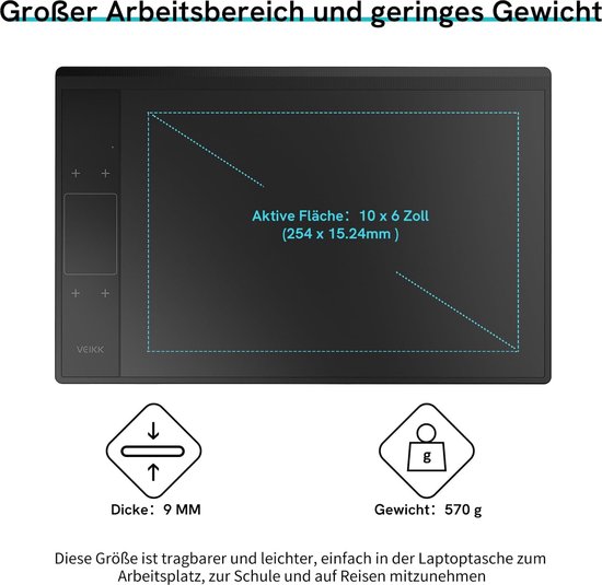 Tablette Graphique Huion H420X - Surface Active 4.2x6.6 Cm, Stylet Sans Batterie 8192 Niveaux - Compatible Windows, Mac, Android, Linux