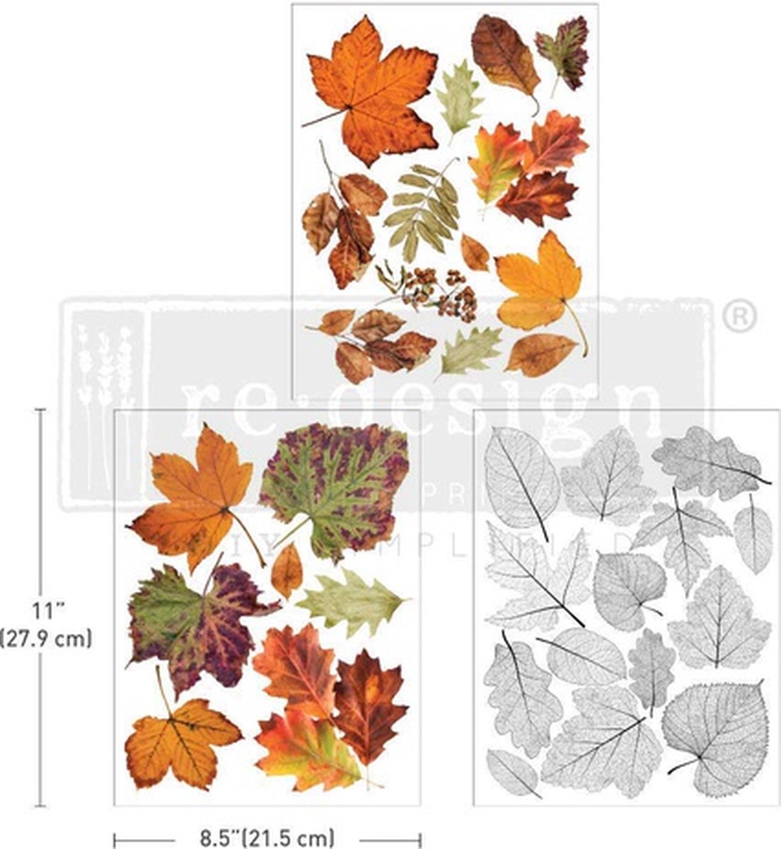 Re-Design with Prima - decor transfer - Crunchy leaves forever