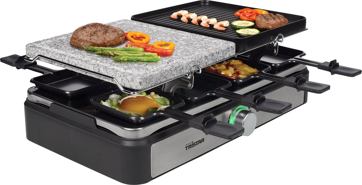 Tristar RA-2745 Appareil à raclette revêtement anti-adhésif, voyant  lumineux, 4