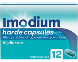 Imodium Capsules 2 mg bij waterige diarree en langdurige diarree - diarreeremmer - anti-diarree - 1 x 12