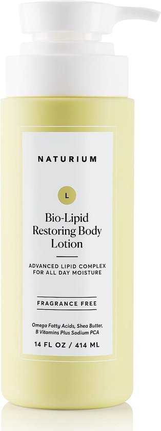 Naturium Bio-Lait corporel hydratant réparateur lipidique - Beurre de karité - Vitamine B - 414 ml