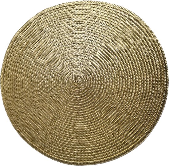 4x Ronde placemats goud geponste gaatjes 41 cm - Tafeldecoratie - Borden onderleggers van kunststof kopen? Vergelijk de beste prijs op