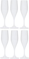 Juypal Champagneglas - 18x - wit - kunststof - 150 ml - herbruikbaar