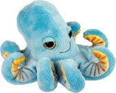 Suki Gifts pluche inktvis/octopus knuffeldier - cute eyes - blauw - 15 cm - Hoge kwaliteit