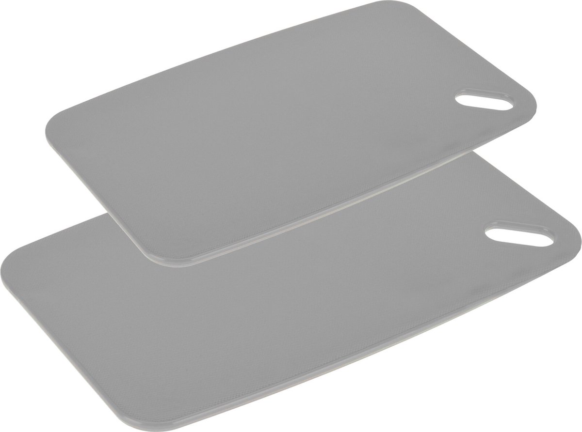 Excellent houseware Snijplanken - set van 2 - kunststof - grijs - 30/35 cm