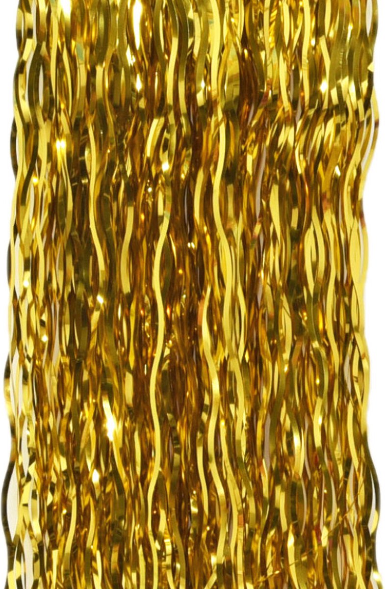 Engelenhaar/lametta slierten - golvend -goud -50 cm - folie -kerstboomversiering – foto 3